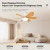 Nova luminária de ventilador E27 com grão de madeira fácil de instalar pequena lâmpada para casa