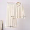 Conjunto de Punto de Moda Transfronterizo para Mujer Otoño/Invierno 2026 Nuevo Jersey de Punto Casual Holgado Conjunto de Dos Piezas
