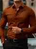 Camisa de Hombre Elástica Transfronteriza para Hombre 2026 Manga Larga Botones Corte Ajustado Tallas Grandes