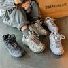 Sapatos Torre Infantil de Primavera e Outono Cor da Moda Polida Sapatos Masculinos Sola Durian Tênis de Malha Respirável Sapatos Femininos Sapatos Casuais