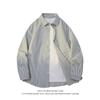 Camisa de Manga Larga a Rayas Retro Japonesa Nueva Otoño 2025 para Hombre, Estilo de Alta Gama, Chaqueta Casual Talla Grande