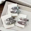 Pinza de Pato de Aleación Ovalada a Cuadros con Pedrería en Forma de Corazón de Lujo Ligero Coreano Exquisito Versátil Pasador para Flequillo Dulce Fresco Accesorio para el Cabello