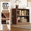 Armario de almacenamiento en el pie de cama de madera maciza, armario de almacenamiento multicapa integrado de pared, armario de almacenamiento de mesita de noche, armario de almacenamiento de pie, estantería para espacios estrechos