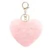 Colgante de Pompón con Forma de Corazón Transfronterizo al por Mayor, Decoración de Peluche para Coche, Llavero con Forma de Corazón para Parejas, Pompón del Día de San Valentín