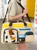 Bolsa Deportiva Casual para Fitness para Mujer, Colores Contrastantes, Diseño de Nicho, Gran Capacidad, Bolsa de Equipaje para Almacenamiento de Corta Distancia, Bolso de Mano Estilo Dopamina, Bolsa de Viaje