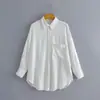 Blusa de Linho 2021 Outono Inicial Nova Europeia e Americana Feminina Cor Pura Algodão e Linho Manga Longa Gola Lapela Botão Único Proteção Solar Camisa Verão