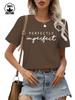 Camiseta de dopamina de cuello redondo y manga corta de algodón de 220 g de Amazon para mujer, camiseta con estampado perfecto transfronterizo europeo y americano.