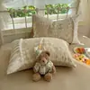 Conjunto de Cama de Quatro Peças em Renda Esculpida de Leite de Lã para Classe A de Inverno Capa de Edredom Quente Plush Dupla Face Espessada Lençol de Cama Conjunto de Cama
