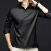 Camisa Cárdigan de Manga Larga de Verano 2024 para Hombres de Negocios Jóvenes y de Edad Media, Estilo Camisa de Solapa Casual de Manga Larga de Alta Gama