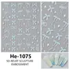 Redanco nuevo 5D relieve caricatura moño funda luz pegatinas para uñas calcomanías tridimensionales para uñas He-1080