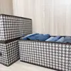 Herramienta Mágica de Almacenamiento: Caja de Almacenamiento para Pantalones, Caja de Almacenamiento para Ropa con Patrón de Espiga, Organizador de Capas para Armario del Hogar, Caja Plegable de Almacenamiento para Ropa