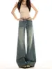 Jeans de Pierna Ancha Acampanados, Holgados, Adelgazantes, con Caída, de Cintura Alta, Novedad Otoño para Mujer