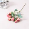 7 pequenas flores artificiais de rosa de neve, flores de seda, flores artificiais, plantas verdes, decoração de casa, materiais populares para decoração de fundo de fotos