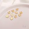 Colgante de Corazón de Melocotón con Forma de Corazón de Oro de 14 Quilates Relleno Conserva el Color Letra Grabada Etiqueta Retrato de Reina Colgante para Joyería DIY Pendientes