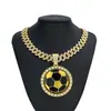 Nuevo Colgante de Fútbol Estilo Europeo y Americano Conmemorativo del Mundial 62mm con Goteo de Aceite, Collar con Diseño Minimalista Giratorio Venta al por Mayor
