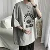 Camiseta Curta Tendência Estilo Coreano para Homens, Solta Ins Estilo Hong Kong Versátil Casual Estilo Harajuku Top Masculino Tendência