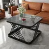 Mesa de Café Cuadrada Nueva de Pizarra Engrosada, Lujo Ligero Moderna para Sala de Estar Uso en Casa Apartamento Pequeño Mesa Auxiliar, Mesa de Café Minimalista de Moda