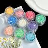 Atacado laser macaron lantejoulas glitter em pó misturado epóxi fluxo cânhamo DIY hexagonal cor mágica lantejoulas glitter em pó