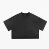 Camiseta de Algodón Puro Personalizada Talla Europea Retro Americana Marca de Moda Transfronteriza Lavada Vintage Hot Girl Manga Corta Crop Top para Mujer
