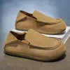 Mocasines de Cuero Mate Transpirables de Verano para Hombre Slip-ons para Hombre Zapatos de Conducir Suela Suave Versátiles Ligeros Zapatos Perezosos
