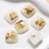 Zhen Tu Estilo Japonês Semi-Transparente Flor Seca Gipsofila Coração Quadrado de Resina Patch DIY Brincos Feitos à Mão Acessórios para Brincos Femininos