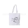 Bolsa de Ombro de Lona Cartoon Anime Criativa Bolsa de Mão Casual de Lona Branca Versátil Mochila Escolar de Lona para Estudantes