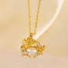 Moda Transfronteriza Accesorios de Flor de Tulipán Collar Estilo Dulce Colgante Pequeño de Flor Fresca Cadena para Suéter Versátil con Temperamento