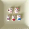 Falda de Cuadros de Dibujos Animados Gato Lindo Joyería DIY Accesorios Pegamento de Crema Resina Accesorios Pequeños Hebilla de Zapato con Agujero Paquete de Materiales