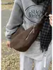 Bolso Casual de Gran Capacidad para la Axila para Mujer 2025 Nuevo Estilo Simple Retro de Gamuza Tipo Bollo Versátil Bolso de Hombro Cruzado