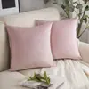 Fundas de cojín para sofá de tela modernas minimalistas hechas a medida, un producto popular transfronterizo, con fundas de cojín decorativo de terciopelo de color liso (relleno no incluido)