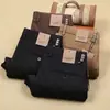 Estación Europea Otoño e Invierno Gama Alta Importado Algodón de Sarga Recta Cintura Media Grueso Productos Genuinos Pantalones Casuales de Negocios para Hombre