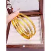 Pulsera de Corazón Picado Brillante Color Arena Dorada Vietnamita, Mismo Estilo que en las Joyerías, Pulsera Cerrada en Forma de Corazón de Lujo Ligero Que No Se Desvanece Fácilmente