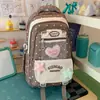 Mochila escolar estilo universitario para estudiantes de secundaria femeninas, linda mochila transparente de gran capacidad con estampado de estrellas, bolsa ligera de doble hombro