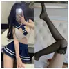 Lencería Sexy Lindo Sujetador Escolar Mono sin Entrepierna Traje JK Gimnasia Traje de Marinero Uniforme de Estudiante