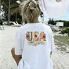 Camiseta Patriótica de Marca Independiente Talla Europea para Mujer Cuello Redondo Mangas Cortas con Diseño Impreso por Ambos Lados "Libertad Americana por 250 Años"