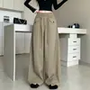 Calça casual de cintura alta com design transfronteiriço, novo modelo 2026, corte solto, modeladora, moderna, calça tipo foice versátil para o trabalho