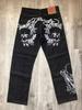 Jeans de Hombre Y2K con Patrón Gótico de Venta Caliente Transfronterizo, Hip-hop Holgados Punk Harajuku de Mezclilla