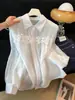 Top de Diseño Único con Parches de Encaje para Mujer, Camisa Fina de Manga Larga con Protección Solar Verano 2026
