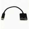Convertidor de Tarjeta de Sonido Externa Type-C a 3.5mm Cable Adaptador de Audio para Altavoz de Computadora Auriculares Micrófono Dos en Uno