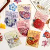 Pacote de Adesivos Cortados Zabc Pet Transfronteiriço Série Dança das Flores Tema Floral Retrô 30 Folhas em 6 Designs para Escolher
