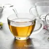 Taza de vidrio con mango grueso no borosilicatado juego de tazas de té pequeñas taza pequeña resistente al calor kung fu taza de té pequeña juego de té al por mayor