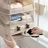 Bolsa de Almacenamiento Plegable y Compresible para Viaje, Bolsa de Almacenamiento en Capas para Ropa, con Asa para Transportar, Bolsa Colgante para Ropa Interior y Prendas