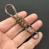 Chaveiro de Paracord 10cm Antifurto Antiperda Figura de Oito com Trava, Gancho de Cordão Portátil para Exterior, Fivela de Alça de Pulso