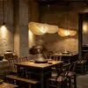 Luminária Pendente de Restaurante Estilo Minimalista Vintage, Lâmpada Chapéu de Palha com Fio de Algodão para Quarto de Hóspedes, Sala de Estar, Iluminação Criativa para Cafés e Lojas de Roupas