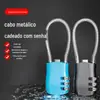 Cadeado de Combinação com Cabo de Aço para Exterior Pequeno Trava de Porta Casa à Prova d'Água à Prova de Ferrugem Colorido Pequeno Armário de Academia Trava Estendida