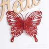 Mariposa de polvo de oro calada Árbol de Navidad Decoración de árbol de Navidad Arreglo de boda Regalo Decoración de caja de regalo Material Mariposa