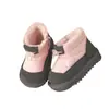 Botas de nieve para bebé con forro de felpa y diseño engrosado, nuevo modelo de invierno 2026, zapatos suaves de suela para niños pequeños, zapatos de algodón cálidos e impermeables para niñas