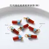 Alta Retención de Color Chapado en Cobre 24K Oro Real Accesorios de Ágata Roja Piezas para Joyería DIY Calabaza de Loto Productos Semi-Terminados Venta Directa de Fábrica