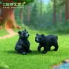 Paisaje en miniatura, figuras creativas y realistas de loro y oso negro, adorables decoraciones de jardín, adornos para manualidades, accesorios para colgar, piezas decorativas pequeñas