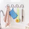 Colgador de pared de doble gancho de acero inoxidable, fuerte soporte de carga, adhesivo sin perforaciones, creativo, para cocina, baño, puerta.